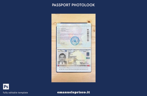 modello di aspetto fotografico del passaggio della Macedonia in stile verificato